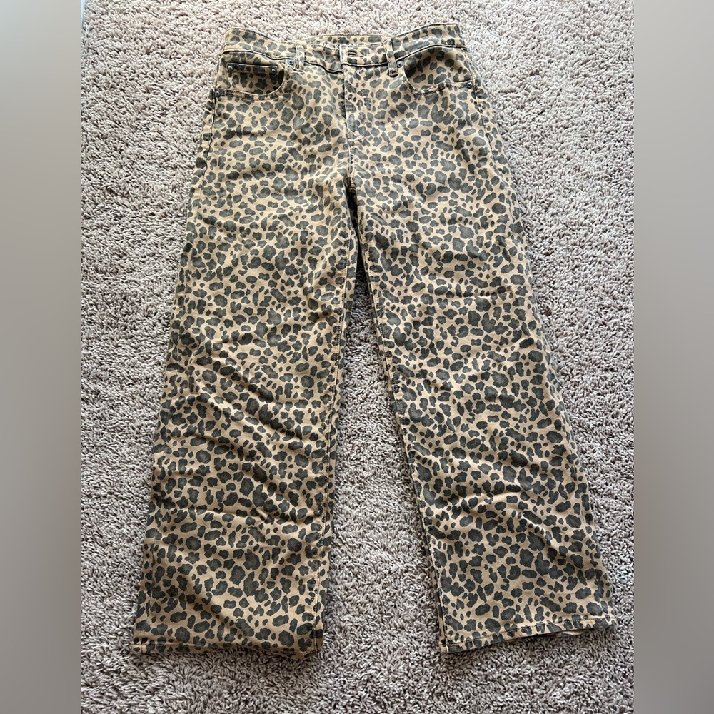 american eagle cheetah print stovepipe jeans